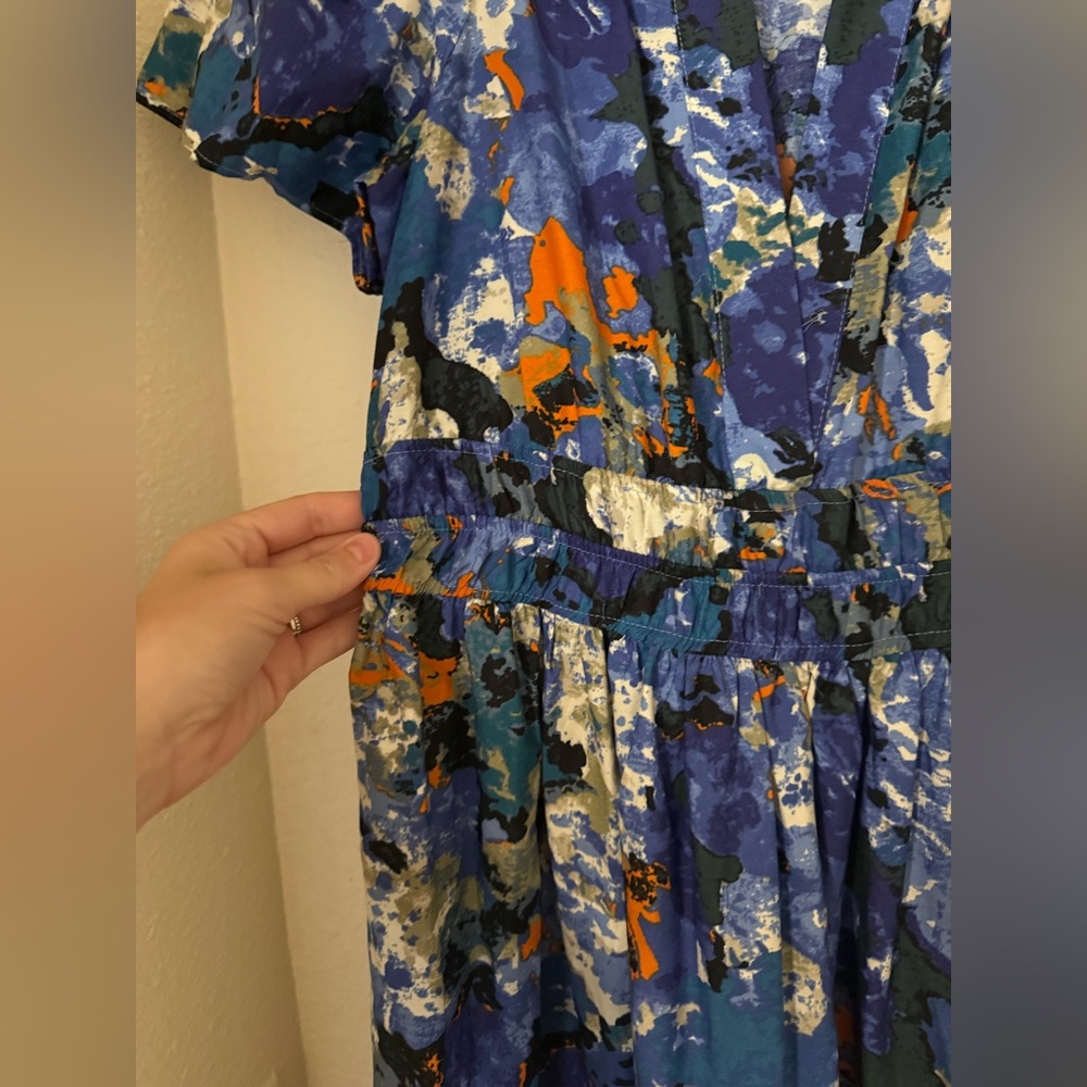 Anthropologie Blue Floral Tiered Maxi Dress - Picture 5 of 5